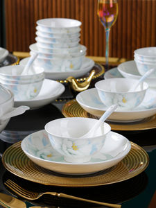 Керамическая коллекция цветущих оттенков-расписанная вручную посуда под глазурью, роскошный новый домашний подарочный набор - Product Image 3