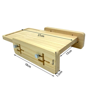 Wooden <b>Bread</b> Slicer Natural Wood Color Stainless Steel <b>Knife</b> Holder Kitchen Counter Use - Product Image 4