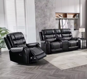 Ensemble de canapés électriques en cuir de luxe de haute qualité pour salon moderne, canapé inclinable électrique en cuir - Product Image 1