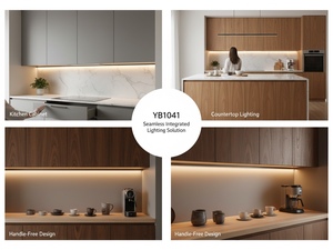 Profilé en aluminium pour éclairage <span class=keywords><strong>LED</strong></span> intégré <span class=keywords><strong>de</strong></span> meuble <span class=keywords><strong>de</strong></span> cuisine sans poignée, pour ameublement <span class=keywords><strong>de</strong></span> cuisine sur mesure YB1041-0 - Product Image 3