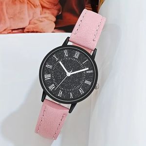 <span class=keywords><strong>Montre</strong></span> à quartz décontractée avec cadran étoilé Rome tendance analogique <span class=keywords><strong>montre</strong></span>-bracelet en cuir PU <span class=keywords><strong>pour</strong></span> femmes hommes adolescents filles garçons - Product Image 6
