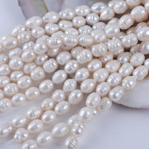 Perles d'eau douce naturelles en vrac, en forme de fil, de 15 cm, 9-10 mm, pour la fabrication de bijoux DIY - Product Image 5