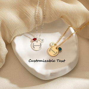 Collar con Colgante de Doble Círculo Personalizado al por Mayor, Joyerí<span class=keywords><strong>a</strong></span> de Moda, Regalo para el Dí<span class=keywords><strong>a</strong></span> de la Madre, para Mamá o Abuela - Product Image 1