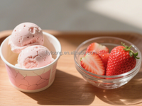 Mélange en poudre de crème glacée instantanée à la fraise de qualité supérieure, saveur naturelle, couleur rose éclatante et texture crémeuse |   Vente en gros OEM de Chine
