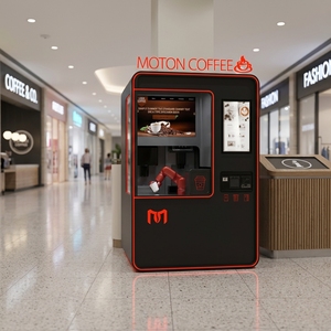 เครื่องชงกาแฟบาริสต้าอัตโนมัติเต็มรูปแบบ หุ่นยนต์อัจฉริยะ พร้อมแขนหุ่นยนต์ ระบบสั่งซื้อผ่านแอพ ขนาด 8 ออนซ์/12 ออนซ์ กาแฟสดบดใหม่ - Product Image 1