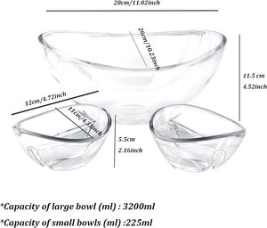 Chip e Dip Salada Fruteira Set 3L Tigela Principal, 180ml Dipping Bowls - Product Image 4