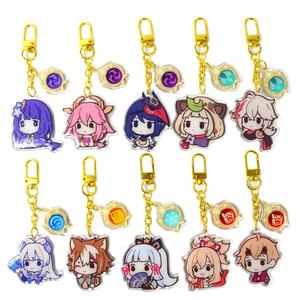 Porte-clés en plastique époxy Genshin Anime, cadeau promotionnel, porte-clés holographique créatif, breloque acrylique personnalisée avec hologramme - Product Image 3
