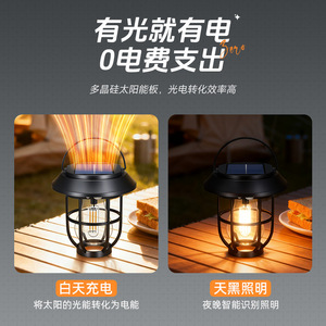 Lanterne solaire de camping Rocky, lampe d'urgence LED rechargeable avec poignée - Product Image 5