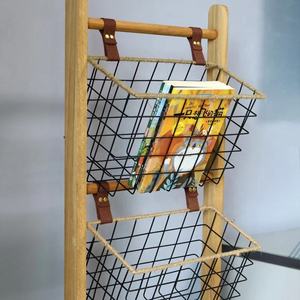 Solid Wood 3-Layer Modern Durable Standing Type <b>Storage</b> Organizer Rack <b>Shelf</b> for Living Room or <b>Kitchen</b> Use - Product Image 4