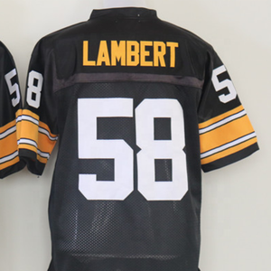 Sẵn Sàng Để Tàu Jack Lambert Đen Throwback Chất Lượng Tốt Nhất Thêu Bóng Đá Mỹ Jersey - Product Image 1