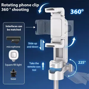 Trépied perche à <span class=keywords><strong>selfie</strong></span> mini portable universel pliable en plastique avec télécommande sans fil détachable pour iPhone 17 Pro Max - Product Image 3