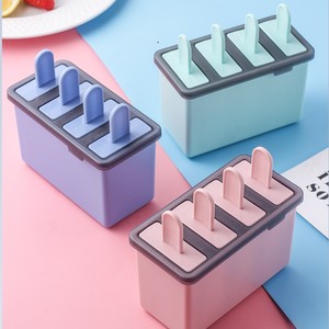 Stampo per ghiaccioli in plastica stampo per gelato Lolly Pop Maker fatto in casa <span class=keywords><strong>4</strong></span> ghiaccioli per bambini PP coperchio vassoio per cubetti di ghiaccio usa e getta in plastica - Product Image 4