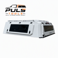 Auvent de camionnette en aluminium personnalisé PULS avec fenêtres latérales, portes verrouillables et rails de toit pour le camping et le stockage de marchandises