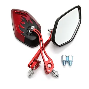 Motorcycle Chrome Modify Side Mirror Fire Rearview Mirror Round Mirrors