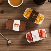 Vente en gros Boîte à biscuits et desserts Boîte à gâteaux en acrylique transparent PS Conteneurs de tiramisu Boîte en plastique dur pour bonbons