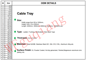 Rắn 200mm thép không gỉ và dây nhôm <span class=keywords><strong>Trunking</strong></span> Cáp khay nhúng nóng dây lưới <span class=keywords><strong>Trunking</strong></span> loại công nghiệp - Product Image 6