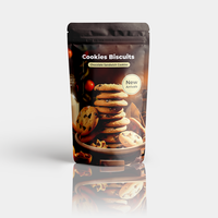 Pochette à fermeture éclair personnalisée imprimée, en PE, résistante à l'humidité, noire mate, de qualité alimentaire, pour biscuits, chocolat, sandwichs