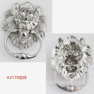 Poignée de porte tête de lion en alliage de zinc doré, poignée de meuble, quincaillerie de placard, anneau de traction décoratif pour la maison 117x158mm - Product Image 4