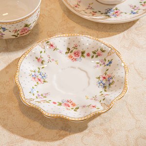Classic Vintage French Floral-Design Gold-Rimmed Ceramic Cup Saucer <b>Set</b> Cross-Border Ins Small for Retro Afternoon <b>Tea</b> Gift - Product Image 4