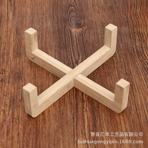 Simple <b>succulent</b> planter stand, office desk decoration, creative home flower <b>pot</b> rack, cross-border cat bowl bamboo and wood - Product Image 4