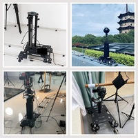 Chariot motorisé pour caméra avec colonne manuelle et rotule, utilisable avec télécommande sans fil