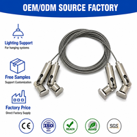 Système de suspension sur rail réglable, kit de suspension en câble métallique nickelé durable sur mesure pour l'éclairage et autres accessoires d'éclairage