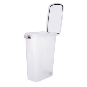 Baril alimentaire 40l transparent blanc en PET, conteneur de stockage pour animaux de compagnie - Product Image 1