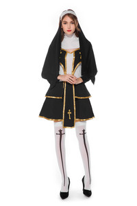 New Drama Priest of the Virgin Mary <strong>Costume</strong> Party Women Sexy <strong>Nun</strong> <strong>Costume</strong> Set Performance Missionary <strong>Costume</strong> - Product Image 3
