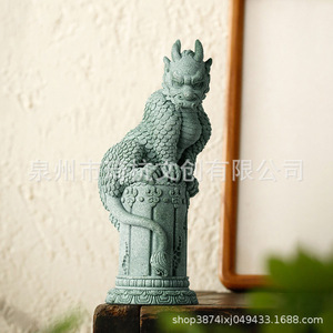 เสาหินลายมังกรสไตล์จีนสำหรับตกแต่งบ้าน โต๊ะทำงาน ตู้ปลา ของตกแต่งภูมิทัศน์ ทำจากเรซินสังเคราะห์ ดีไซน์คลาสสิก - Product Image 2