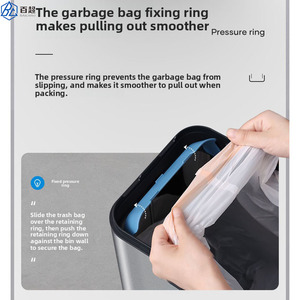 Baichao JAH5533 Stainless Steel With Lid <strong>Rectangle</strong> Standing Digital Inductive Trash Can Smart Waste <strong>Bins</strong> - Product Image 2
