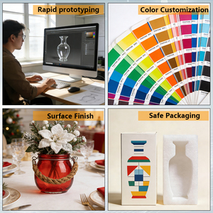 Jarrón de Vidrio Cónico con Acabado de <span class=keywords><strong>Cristal</strong></span> Transparente en Diseño Delgado <span class=keywords><strong>para</strong></span> Decoración de Hoteles y Restaurantes con Servicio de Calidad - Product Image 6