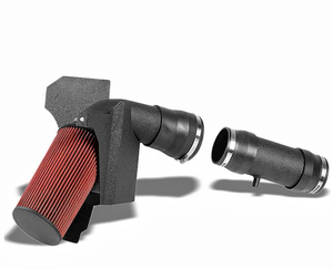 ชุดตัวกรองไอดีของเครื่องยนต์เทอร์โบป้องกันความเย็นสำหรับรถฟอร์ดสำหรับ99-04สุดยอด6.8 <span class=keywords><strong>V10</strong></span>ริ้วรอยท่ออลูมิเนียมสีดำ + ป้องกันความร้อน - Product Image 2