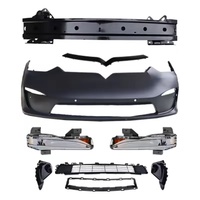 Para Tesla Model X, Kit de parachoques automático, actualización delantera y trasera con Material de fibra de vidrio de hierro ABS, incluye Clips