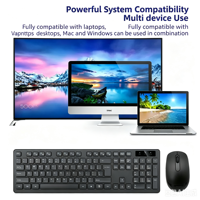 Combo Clavier Souris 2.4G, 104 Touches, Multilingue, Plug&Play, Universel pour Ordinateur Portable & de Bureau, Design Neutre, Service Personnalisé