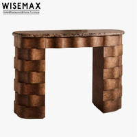 Meubles WISEMAX, table console en marbre et bois de style nordique luxueux pour salon, hôtel, bureau, restaurant, villa