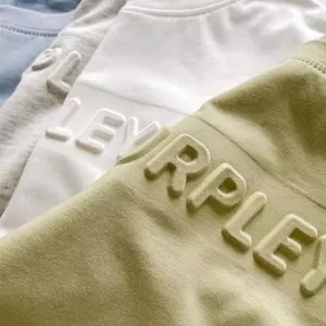 Personnalisé en gros Nouveau Design Décontracté Lettre 3 D En Relief Technique Populaire T-shirt Pour Hommes Femmes Quotidien Porter Des Vêtements