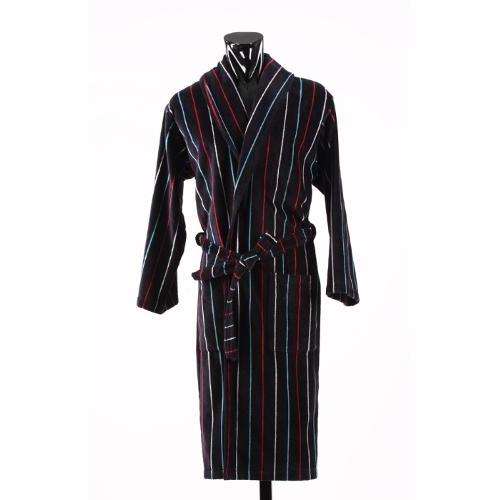 Striped Velour Bathrobe Set for Men Women Children Comfortable Soft Cotton Hooded Robe Long Terry Towel Fabric for Home Use