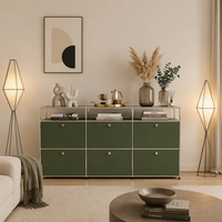 Armoire de rangement modulaire pour salon, gain de place, avec porte rabattable vers le bas, en métal, meuble de rangement personnalisé ODM pour appartement