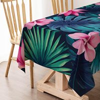 Nappe Florale Tropicale Hawaïenne Hibiscus Feuille de Palmier en Polyester pour Fêtes Luau, Plage d'Été et Décoration Intérieure - Vente en Gros