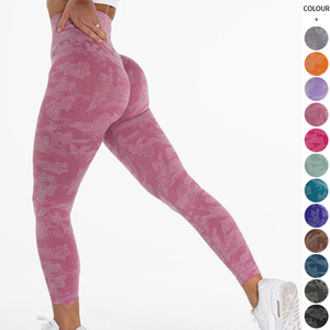 Pantalones de Yoga Ajustados y Elevadores con Estampado de Camuflaje y Cintura Alta, Ideales para Mujer, Entrega Directa de Fábrica - Product Image 1
