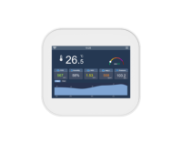 Monitor Kualitas Udara CO2 Rumah Pintar CH60 WiFi Layar Sentuh Sensor Kelembaban Bahan PC/ABS Anti-Korosi untuk Komersial