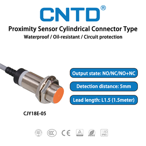 CNTD CJY18E-05 tipo cilindrico a lunga distanza commutazione di prossimità IP67 NPN induttivo sensore di prossimità per il controllo industriale - Product Image 2