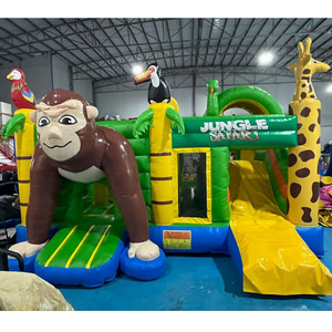 Rampoline temático animal, incluyendo gorila, figuras <span class=keywords><strong>de</strong></span> jirafa, gorila inflable para Parque <span class=keywords><strong>de</strong></span> Atracciones - Product Image 1