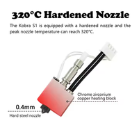 YouQi 3D Printer aksesoris baja keras Nozzle Hotend Kit untuk Anycubic Kobra S1 / Kobra S1 Combo
