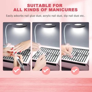 Nail Dust Collector, Adjustable Suction, Professional Nail Fan Dust Collector With Light Manicure Dust Collector - Product Image 6