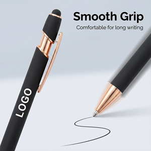 Custom Logo 2 in 1 Rose <b>Gold</b> Metal Ballpoint <b>Pen</b> With Stylus 1.0mm Novelty Aluminum Soft Touch Screen Engraved Promotional <b>Pens</b> - Product Image 6