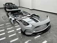 Kit carrosserie FRP semi-carbone style BS pour Mercedes Benz AMG GT GTS 2015-2018, pare-chocs avant et arrière, spoilers, kit carrosserie large
