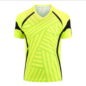 Venta al por mayor de secado rápido transpirable cuello en V Jersey personalizado chándal de fútbol con tela de sublimación para el entrenamiento de fútbol de manga corta - Product Image 6