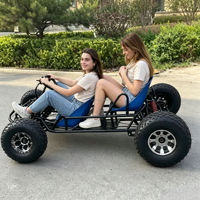 Go-Kart Familiar Longwise para Adultos y Niños, 2 Asientos, 500/800W, Eléctrico o con Combustible, Ruedas de 8 Pulgadas, Todoterreno, 50km/h, Cadena, Frenos de Disco Hidráulicos