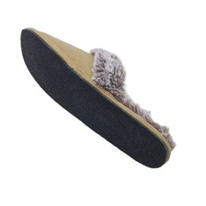 รองเท้าแตะใส่ในบ้านแบบสวมสำหรับผู้หญิง พื้นยาง TPR  ตกแต่งขนเทียม  รับผลิตตามแบบ OEM พร้อมสกรีนโลโก้ - Product Image 5